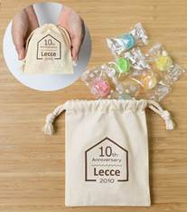 大勢の方への配布、ご挨拶用向け【オリジナルパッケージお菓子】巾着入りキャンディ AW-candybag