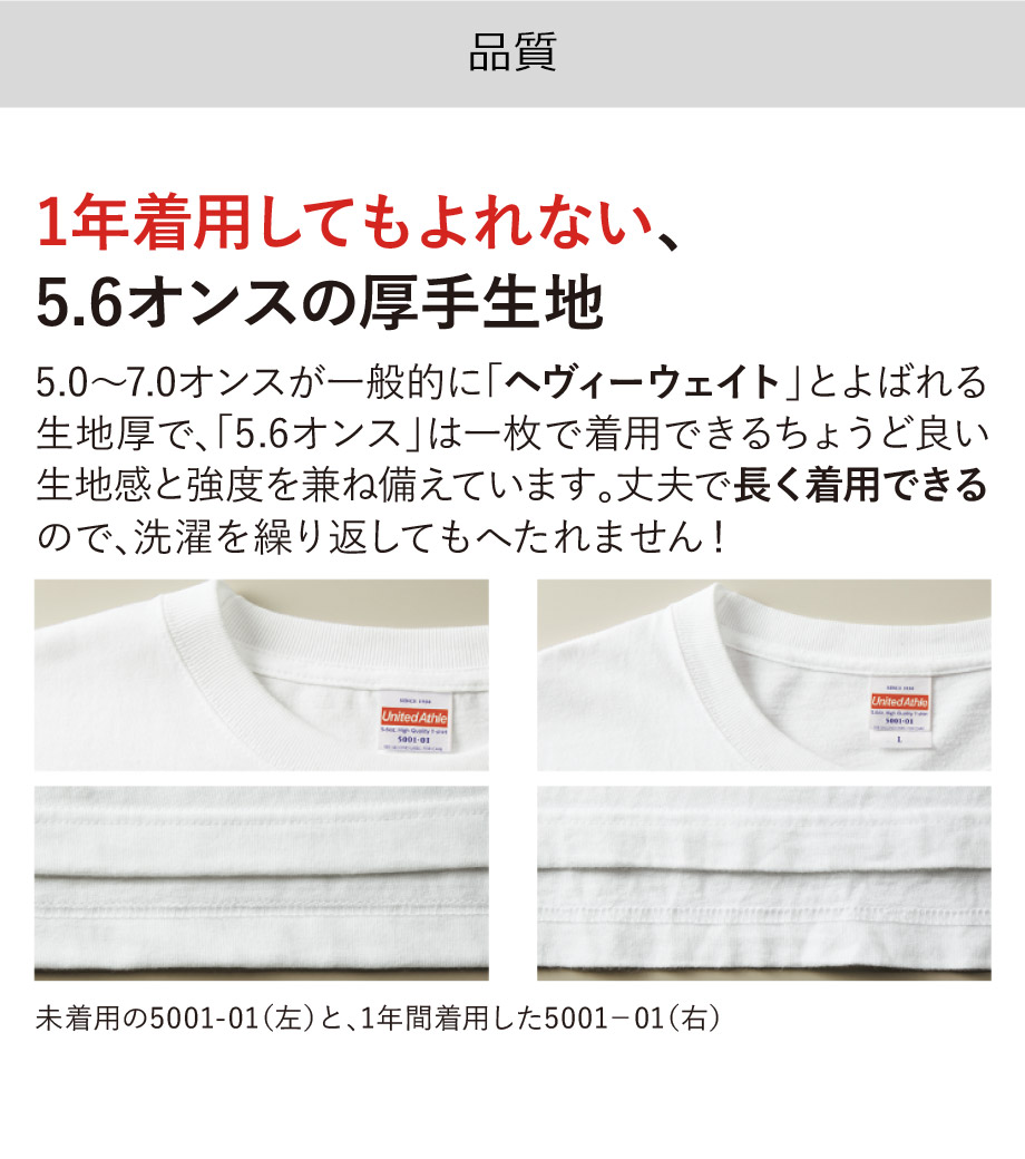5.6オンス　ハイクオリティーTシャツ キッズ（半袖）5001 【ユナイテッドアスレ】の画像11枚目