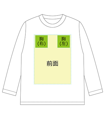 DTF転写印刷フルカラーの説明　前面