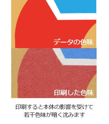 インクジェット印刷フルカラーの説明　注意画像
