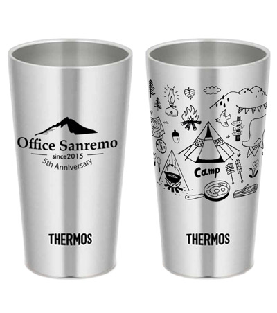 回転シルク印刷1色の説明　名入れイメージ