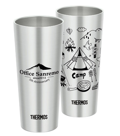 回転シルク印刷1色の説明　名入れイメージ