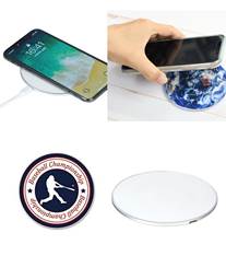 Qi(チー)対応サークルワイヤレス充電器 シルバー／名入れ専用