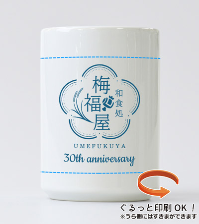 回転シルク印刷1色の説明　側面