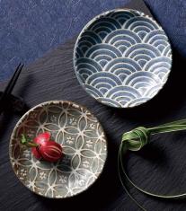 美濃焼の極み 和柄豆皿2枚組