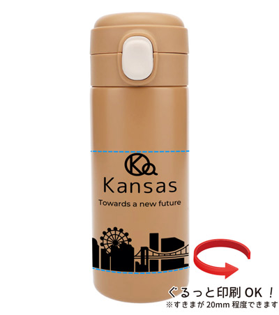 回転シルク印刷1色の説明　側面