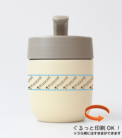 回転シルク印刷1色の説明　側面 B
