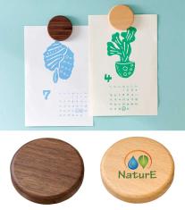 ウッド丸型マグネット