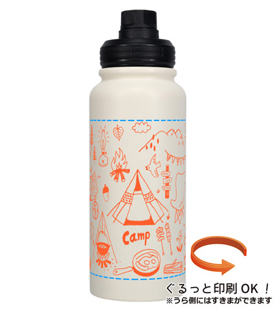 回転シルク印刷1色の説明　側面