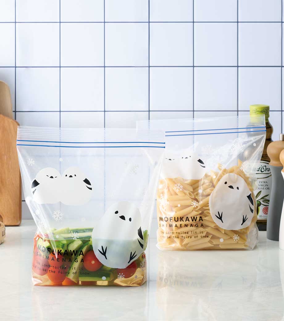 ありがとうございます もふかわシマエナガのマチありジッパーバッグ(8枚入り)の画像3枚目