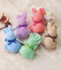 ふんわりうさぎタオルハンカチ