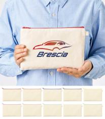 カラーファスナーキャンバスフラットポーチ(M)