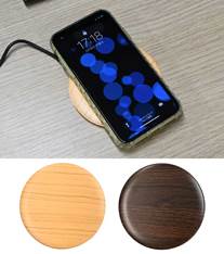 Qi(チー)対応木目調ワイヤレス充電器ラウンド10W