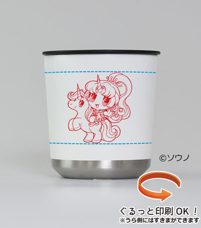 回転シルク印刷1色の説明　側面