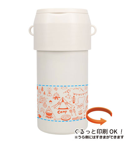 回転シルク印刷1色の説明　側面