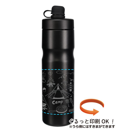 回転シルク印刷1色の説明　側面