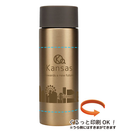 回転シルク印刷1色の説明　側面