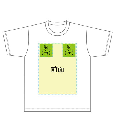 シルク印刷2色の説明　前面