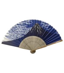 すす竹扇子 藍色染富士