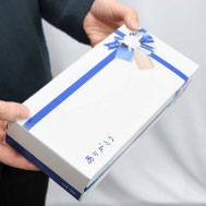 日本製「ありがとう」メッセージ入りボックスティッシュ 既製品