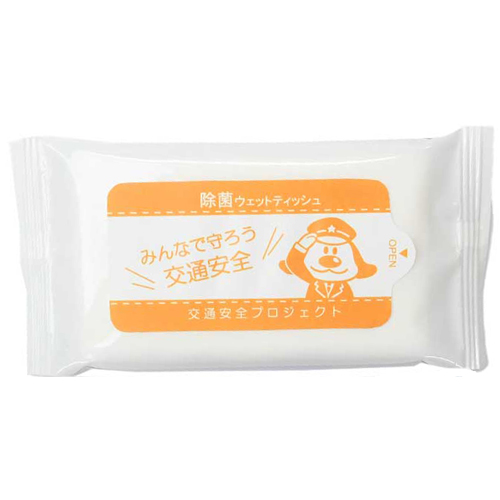 １色印刷のウェットティッシュサンプル画像