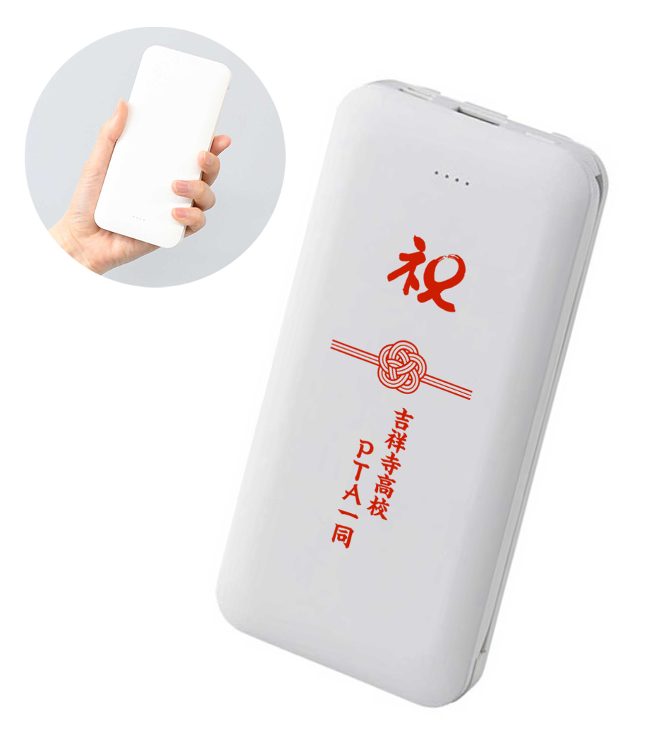 ケーブル モバイルバッテリー10000mAh／PSEマーク付き AI6187