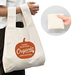 コンパクトにたためて持ち運びやすい！ コットントートバッグのイメージ
