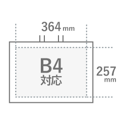 364mm×257mm　B4サイズ対応