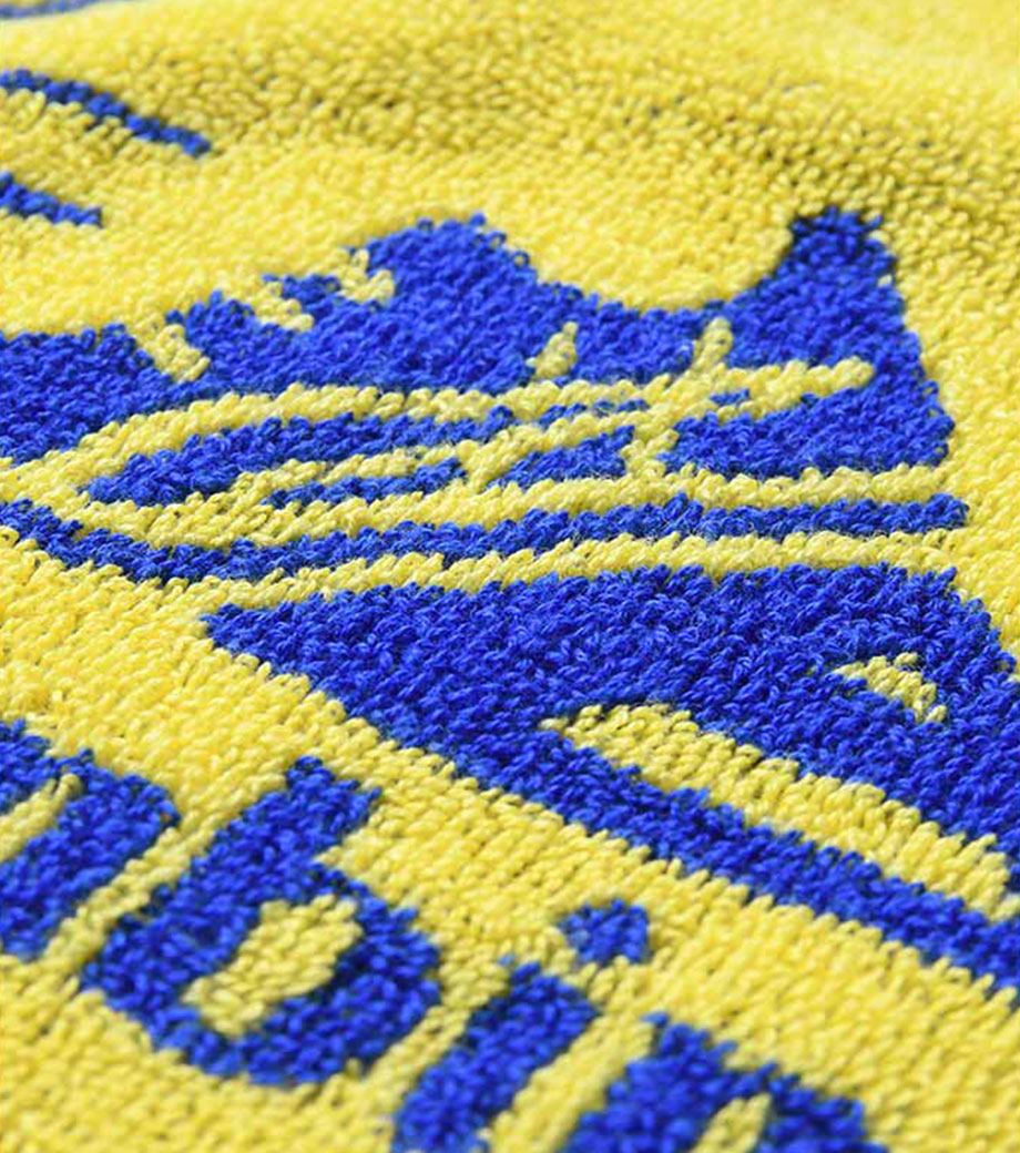 毛違いジャガードハンカチタオルの生地表面クローズアップ