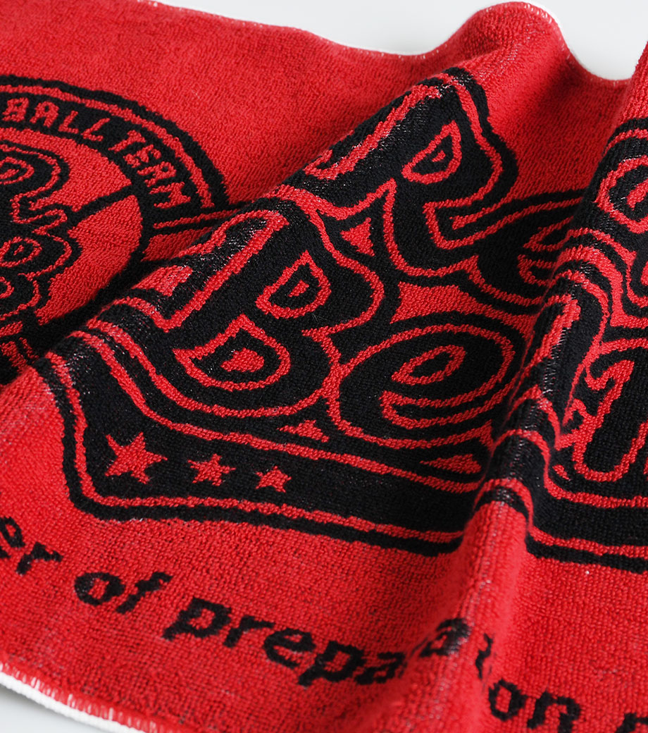 毛違いジャガードハンカチタオルの印刷面の質感