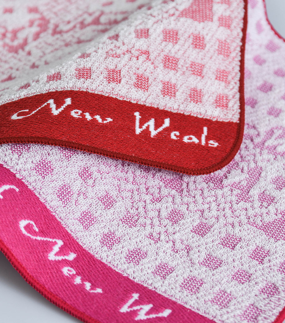 織り姫（上げ落ちジャガード）ハンカチタオルの生地表面クローズアップ