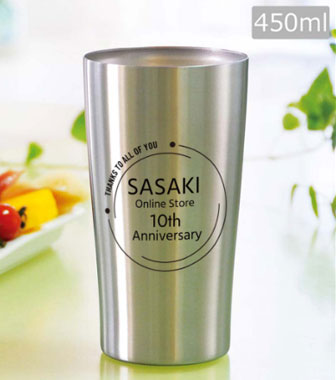 企業の周年創立記念品におすすめの真空ステンレスタンブラー450ml U2660161