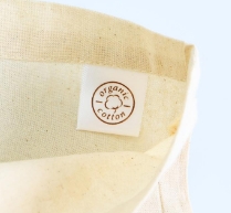 オーガニックコットンマークが付いたオーガニック厚手コットンバッグ(M)の画像