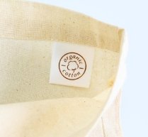 オーガニックコットンマークが付いたオーガニック厚手コットンバッグ(M)の画像