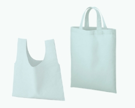 本体色グリーンのコットントートバッグ