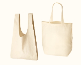 本体色ナチュラルのコットントートバッグ