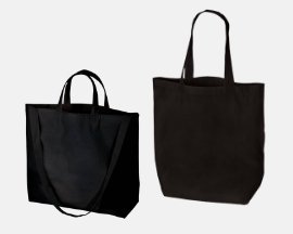 本体色ブラックのコットントートバッグ