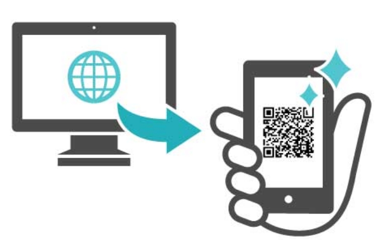 WEBサイトのURLをQRコード生成するイメージ