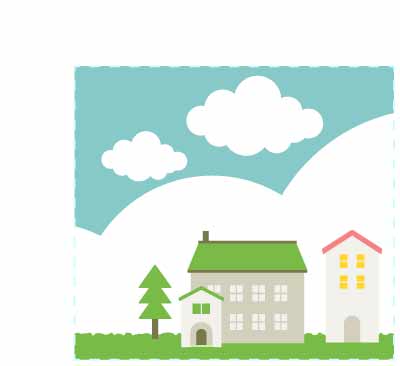 印刷範囲に対して背景（景色）が足りていないイメージ