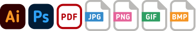 AI・PSD・PDF・JPG等のアイコン