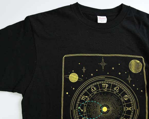 コットン素材Tシャツ（シルク印刷）で、線が細いため部分的にかすれが発生した事例の商品写真