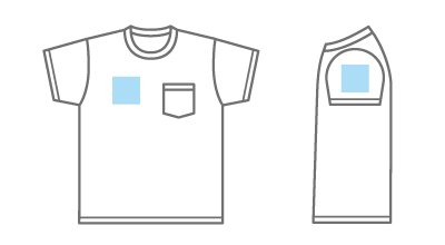 ポケット付きTシャツのテンプレートイメージ