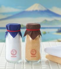 牛乳瓶入りハンカチタオル