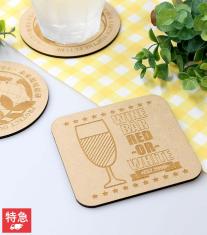 飲食店の周年記念品に人気のオリジナル木製コースター【レーザー印刷】 EC-mdf-l