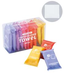 ポータブル圧縮タオル10個セット(クリアケース入り)