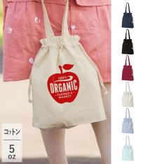 厚手コットンガゼット巾着トート(M)