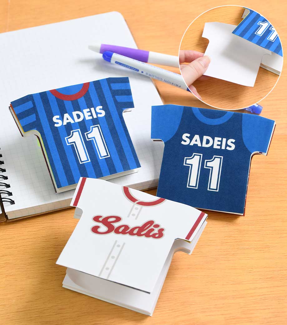 卒団・卒部記念品向け 【オリジナルデザイン】制服・ユニフォーム型ふせん H092817AA-2