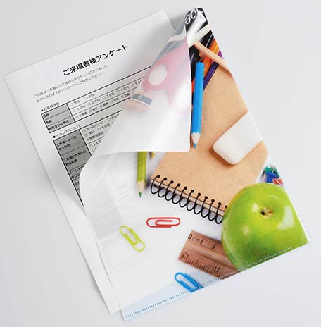 オフセット・オンデマンド印刷をオリジナルクリアファイルに行ったデザイン事例