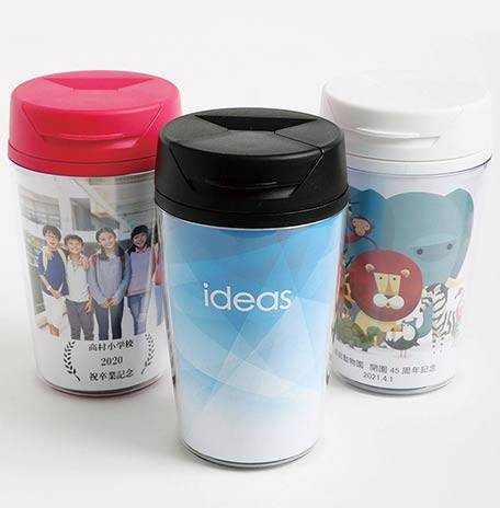 オフセット・オンデマンド印刷をカスタムデザインタンブラーに差し込む台紙に行ったデザイン事例